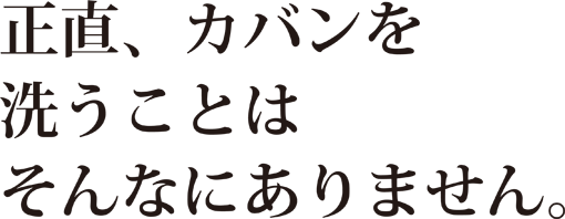 正直、カバンを洗うことはそんなにありません。